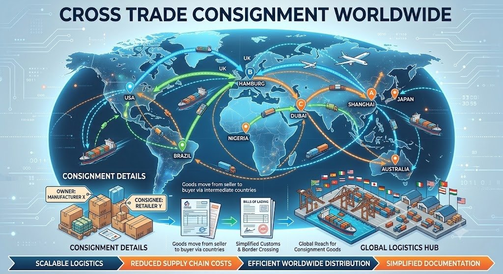 Cross Trade Consignment Worldwide - Triangular Logistics Workflow